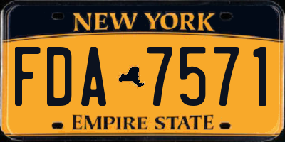 NY license plate FDA7571