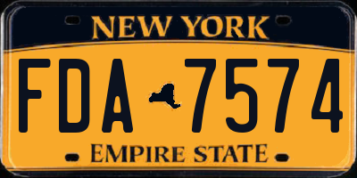 NY license plate FDA7574