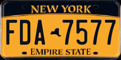NY license plate FDA7577