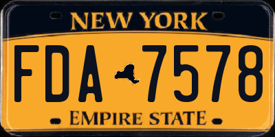 NY license plate FDA7578