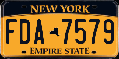 NY license plate FDA7579