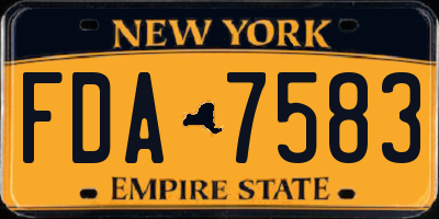 NY license plate FDA7583
