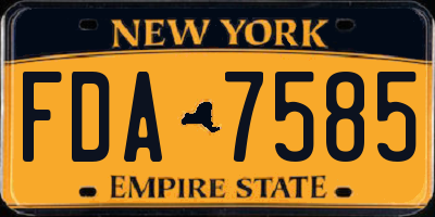 NY license plate FDA7585