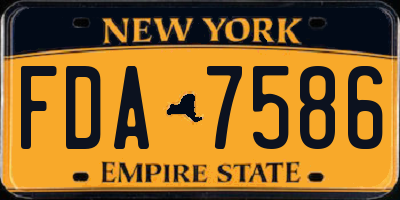 NY license plate FDA7586