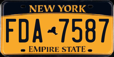 NY license plate FDA7587