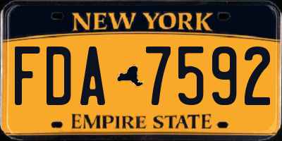 NY license plate FDA7592
