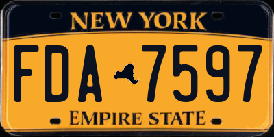 NY license plate FDA7597
