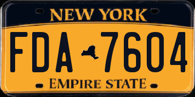 NY license plate FDA7604