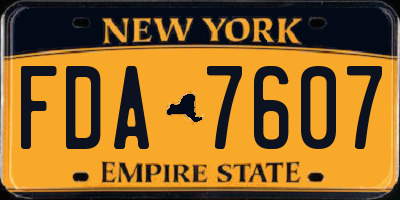 NY license plate FDA7607