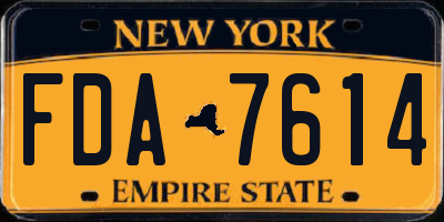 NY license plate FDA7614