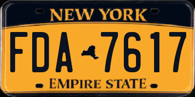 NY license plate FDA7617