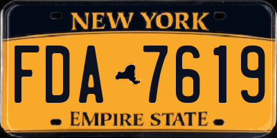 NY license plate FDA7619