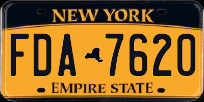 NY license plate FDA7620