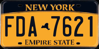 NY license plate FDA7621
