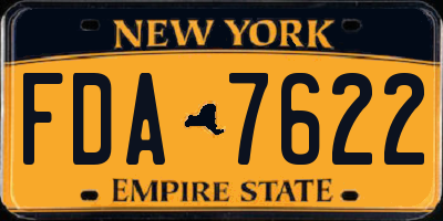NY license plate FDA7622