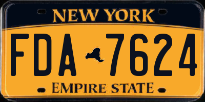 NY license plate FDA7624