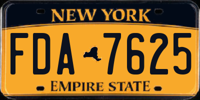 NY license plate FDA7625