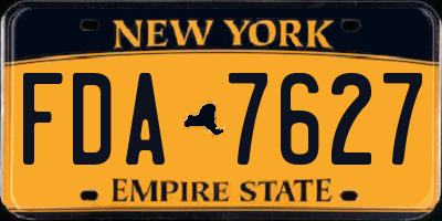 NY license plate FDA7627