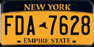 NY license plate FDA7628
