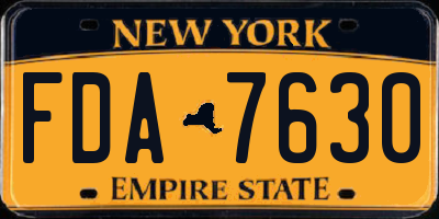 NY license plate FDA7630