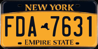NY license plate FDA7631