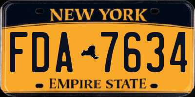 NY license plate FDA7634