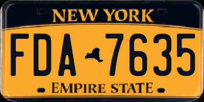 NY license plate FDA7635