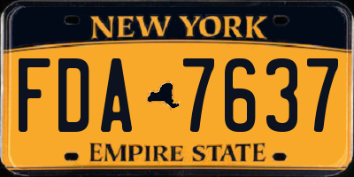 NY license plate FDA7637
