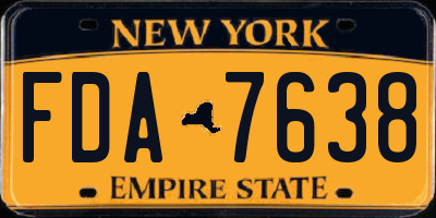 NY license plate FDA7638
