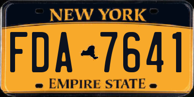NY license plate FDA7641