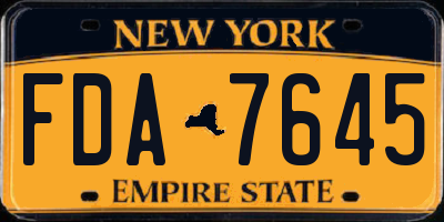 NY license plate FDA7645