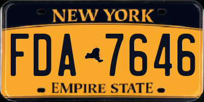 NY license plate FDA7646