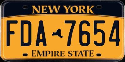 NY license plate FDA7654