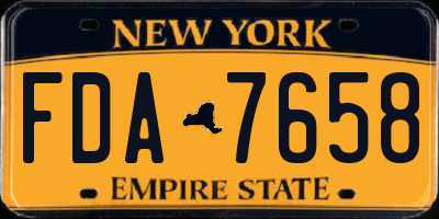 NY license plate FDA7658