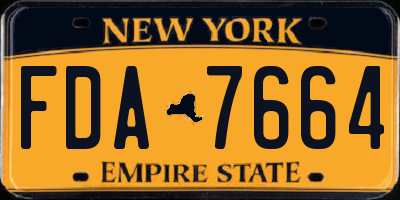 NY license plate FDA7664