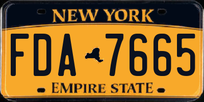 NY license plate FDA7665