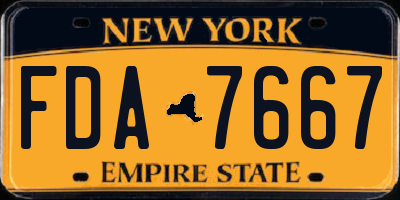 NY license plate FDA7667