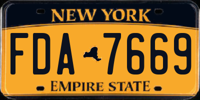 NY license plate FDA7669