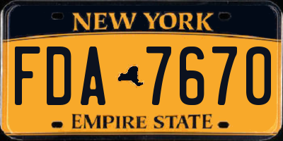 NY license plate FDA7670