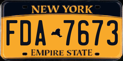 NY license plate FDA7673