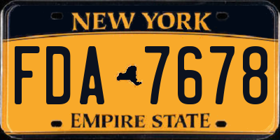 NY license plate FDA7678