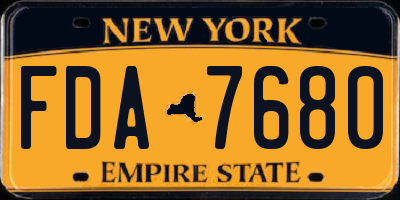 NY license plate FDA7680