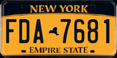 NY license plate FDA7681