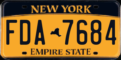 NY license plate FDA7684