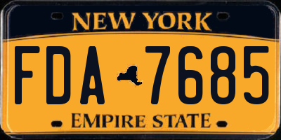 NY license plate FDA7685