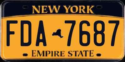 NY license plate FDA7687