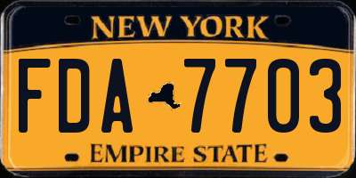 NY license plate FDA7703