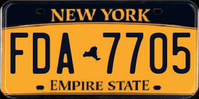 NY license plate FDA7705