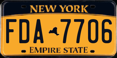 NY license plate FDA7706