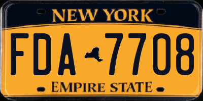 NY license plate FDA7708